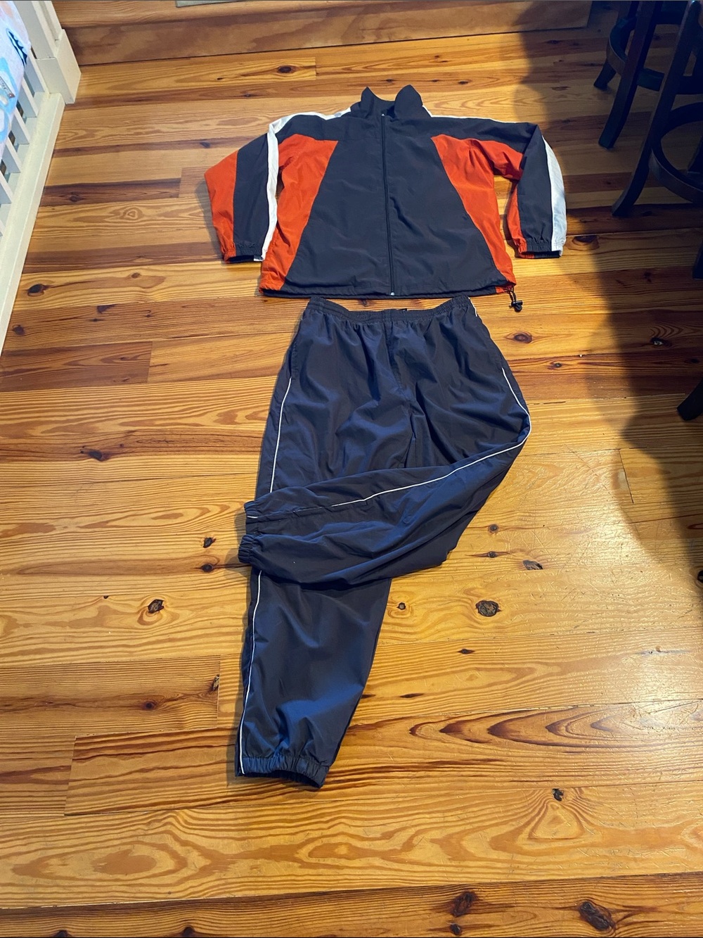 tek gear Black and Orange Windbreaker Track Jacket & Pants Set